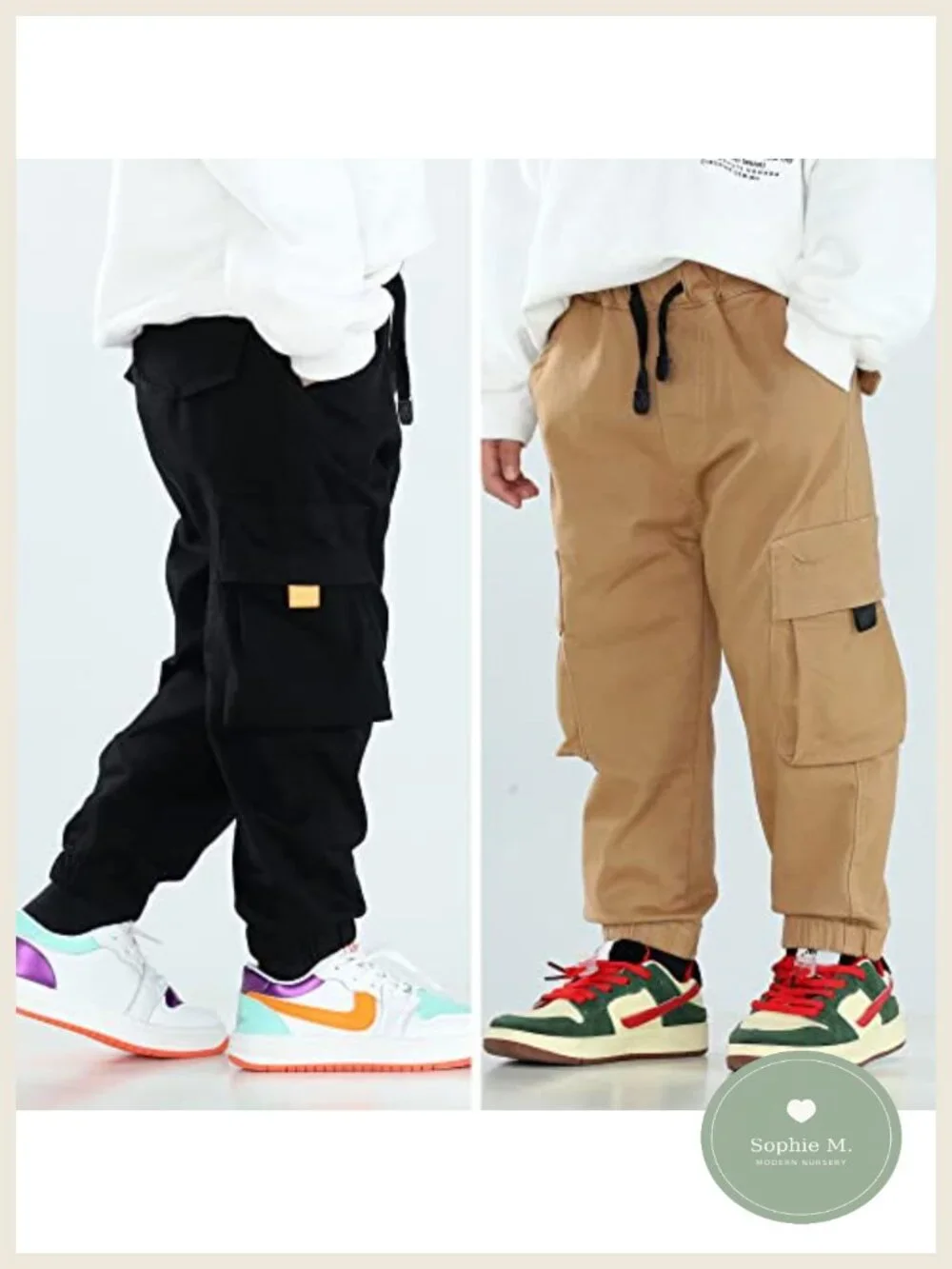 Toddler Pants 2 Pack Cotton Stretch Chino Joggers Kids Boys Girls